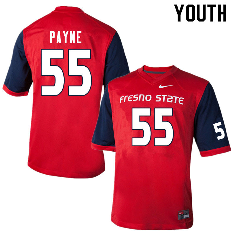 Youth #55 Leonard Payne Fresno State Bulldogs College Football Jerseys Sale-Red - Click Image to Close
